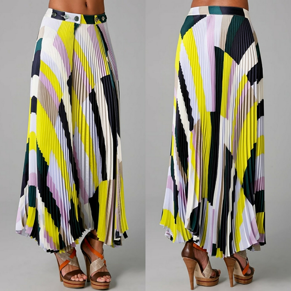 SUNO maxi plated skirt size small